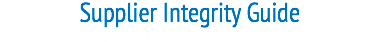 Supplier Integrity Guide